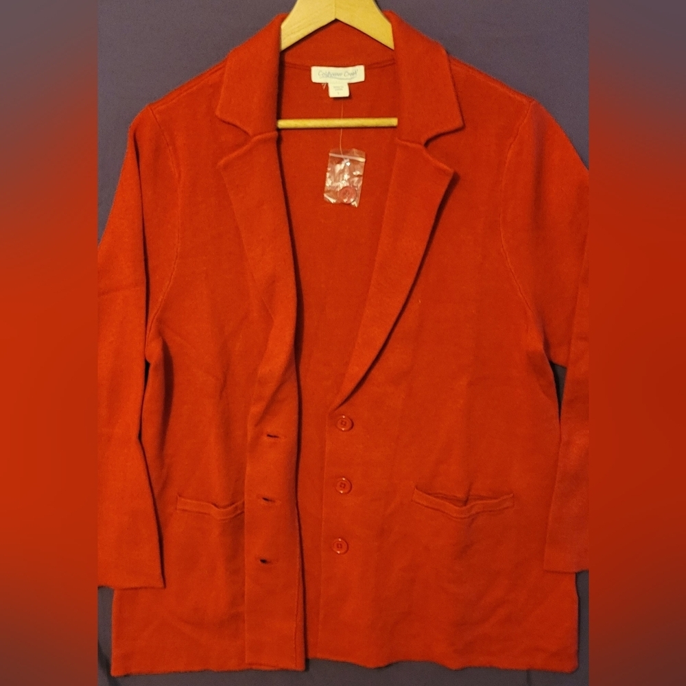 Coldwater Creek Womens Vibrant Red Soft Cardigan Jacket. Large